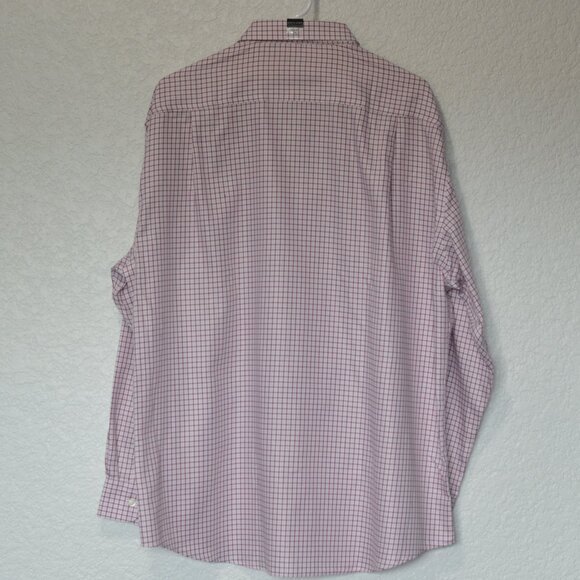 Mens Pronto Uomo Pink and Marron Slim Fit Dress Shirt Size 18 34/35 (100% cotton - Picture 2 of 4